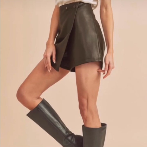 Faux Leather Skort - Picture 2 of 3
